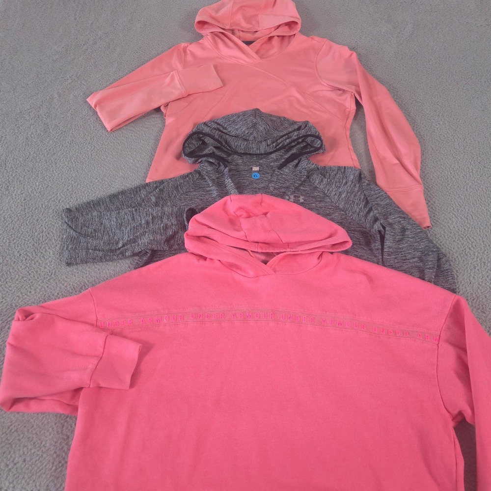 LOT OF 3‎ Under Armour Sweatshirt Womens XL Multi ColdGear Tech Twist Hoodie